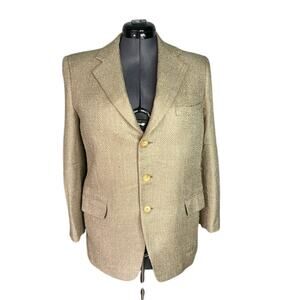 blazer herringbone Vintage 1980s tan bespoke